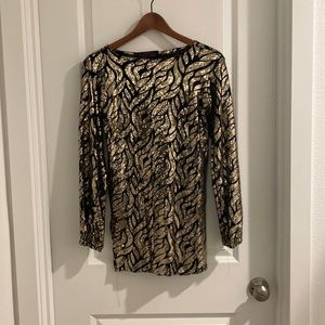 Black & Gold Couture mini Dress